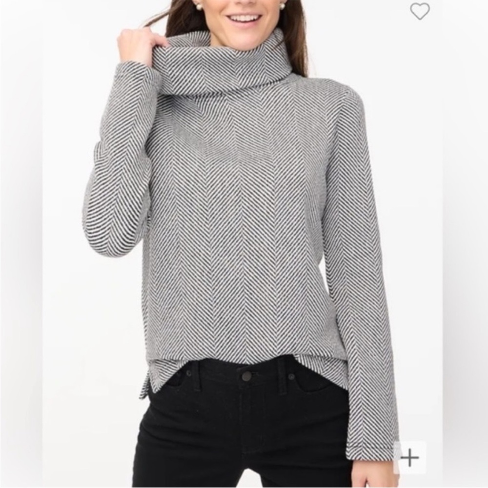 J. Crew Gray Herringbone Sweater